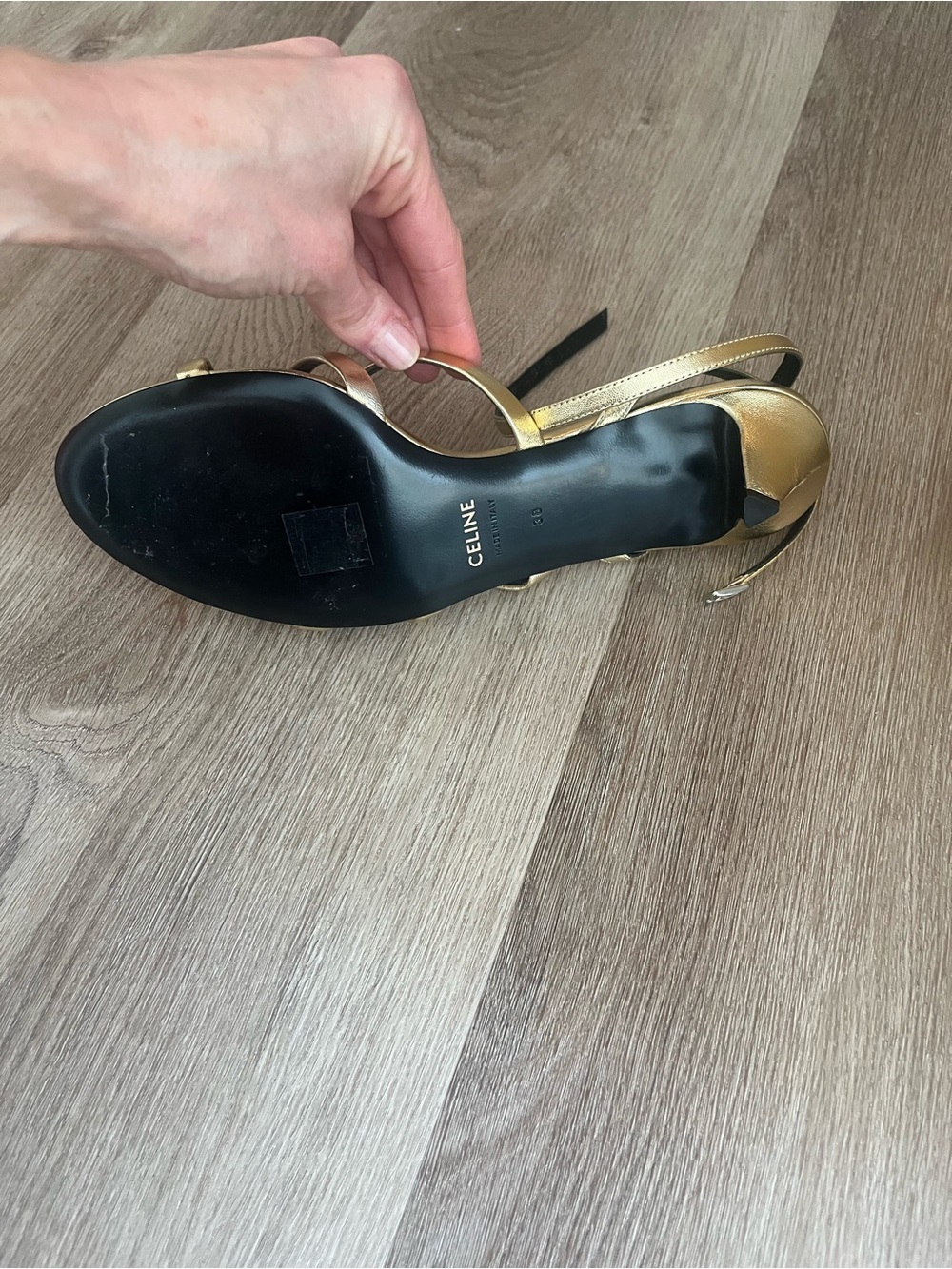 Celine Gold Kitten Heel Sandal - NEW - Picture 5 of 7